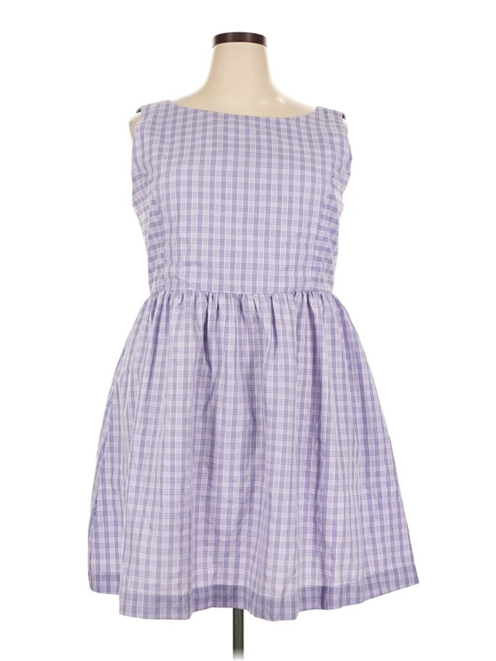 Tuesday of California Purple Plaid Sleeveless Dress 2X New